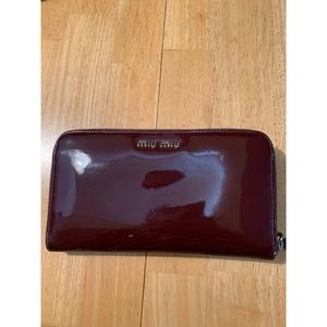 Miu Miu Patent Leather Wallet W/Bow on Back